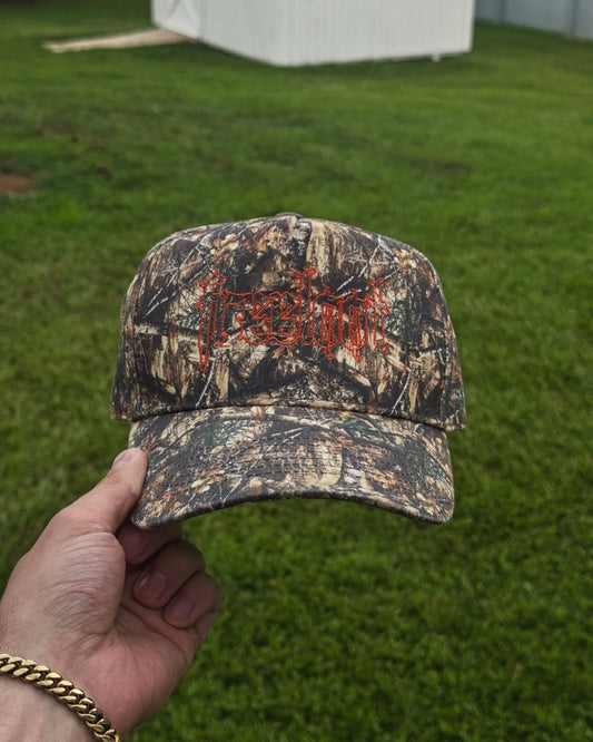 Free Loot | Camo and Orange Snapback Hat